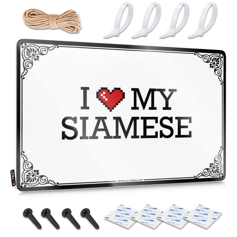 Funny Wall Signs Soft Bath Rustic I Love My Siamese For Walls - Dorm Door Decorations Customizable(30X40CM)