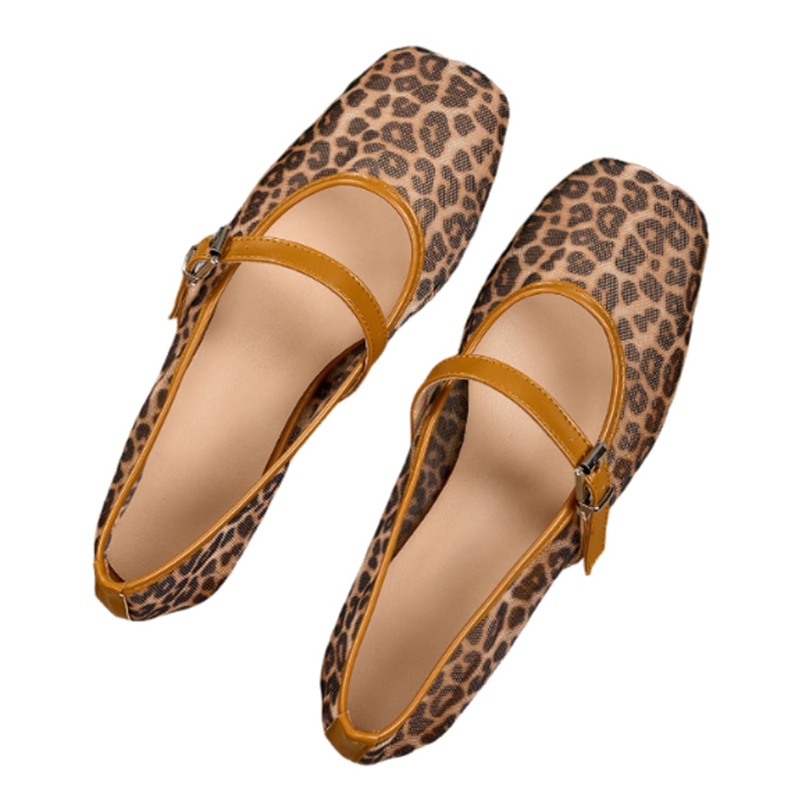 Ballerinas aus Mesh für Damen, quadratischer Riemen mit Schnalle, Mary-Jane-Stil, Bequeme Freizeitschuhe für Kleider und Partys