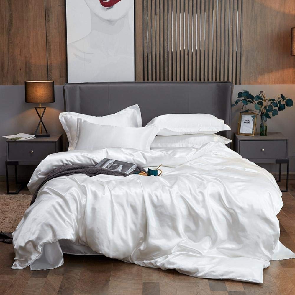 Housse de couette en satin lavable en machine pour éliminer les acariens du lit