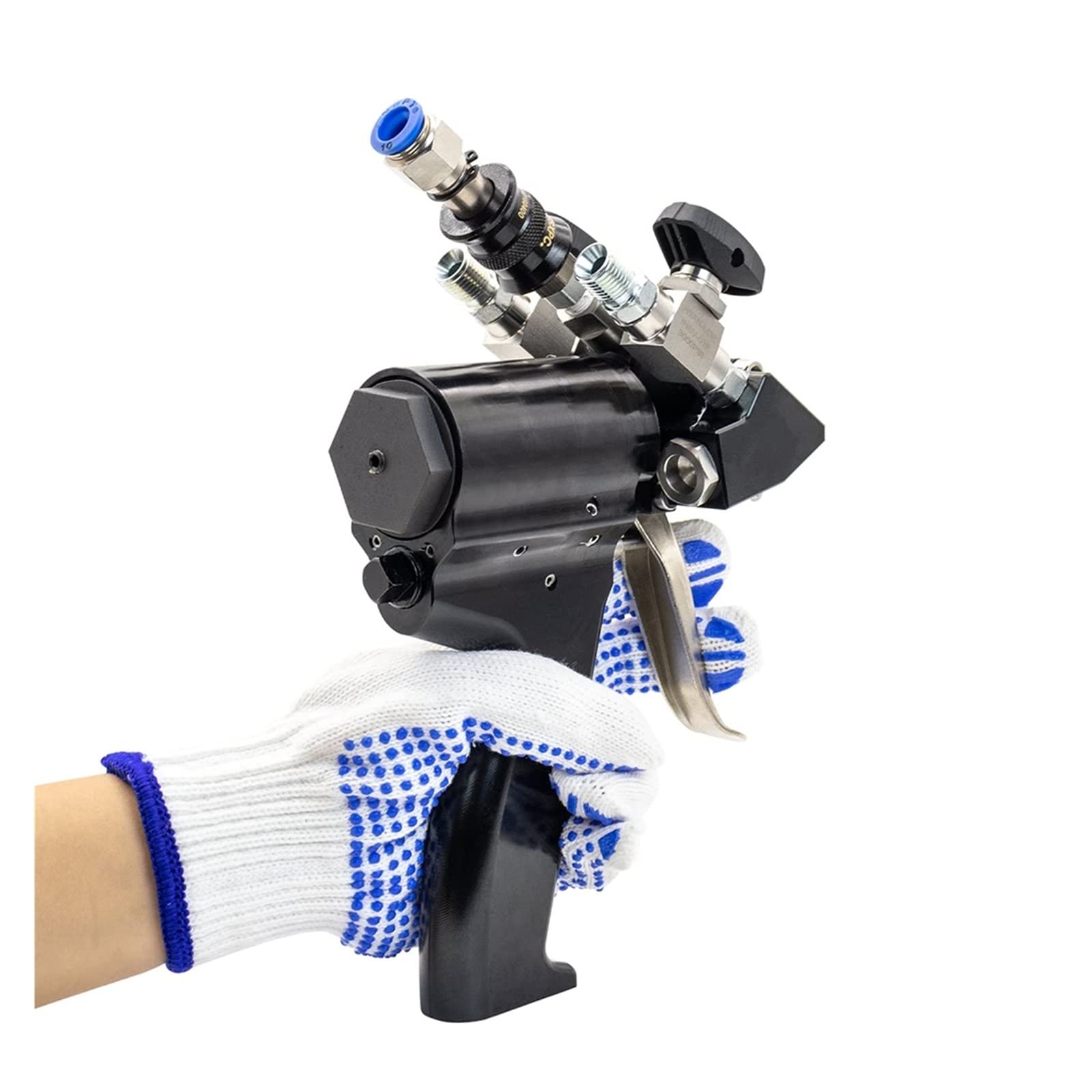 Pistolet natryskowy, Pistolet natryskowy z pianką poliuretanową P2 Czyszczenie powietrzem PU Wtrysk spieniania AB Dwuskładnikowy zestaw pistoletów do powlekania wysokociśnieniowego