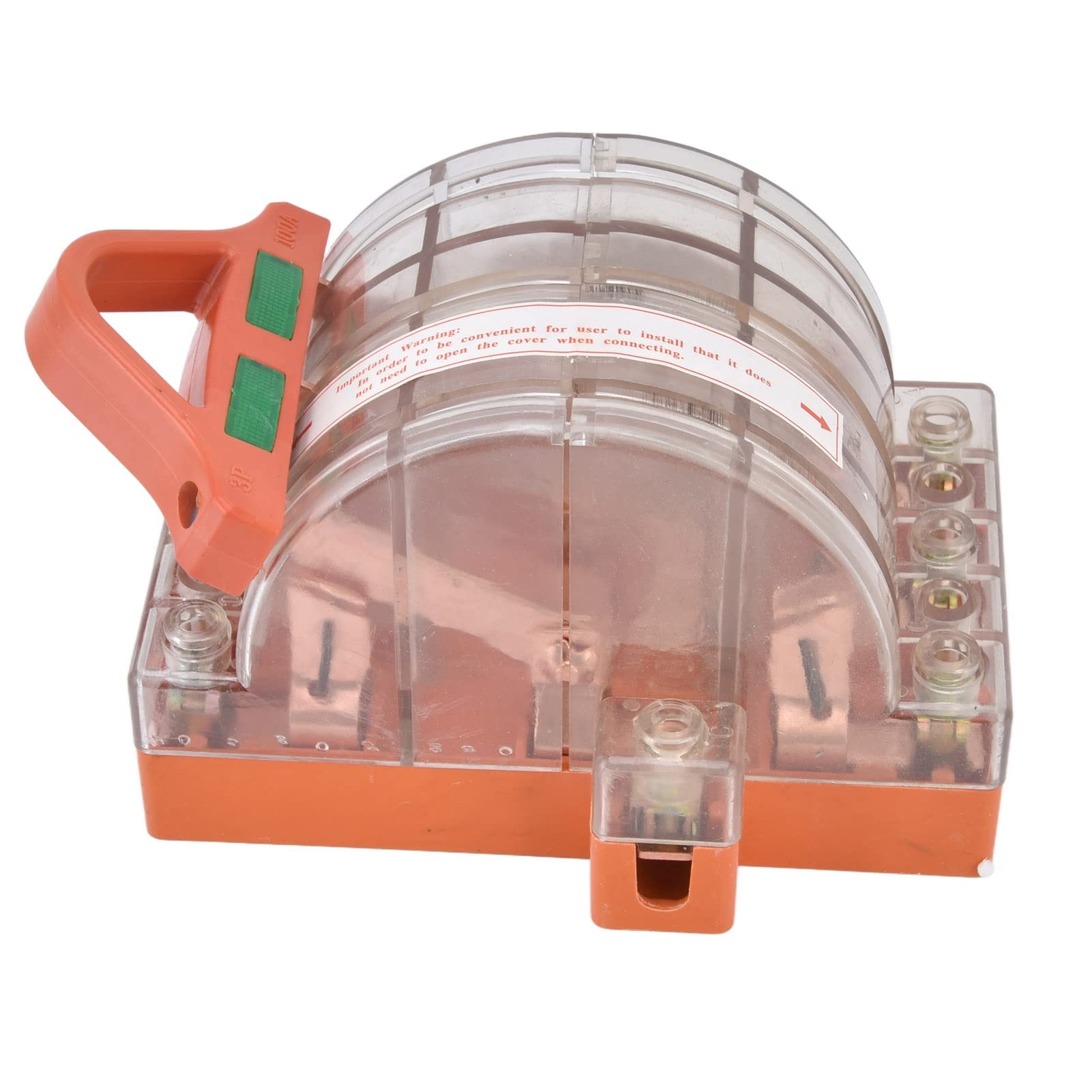 Jiawu 3-poliger Messerschalter, Trennschalter, Doppelschalter, AC 380 V, 100 A, Transparentes Gehäuse aus Vollkupfer mit LED-Anzeige, Netzschalter für Haushaltsgeräte für Ausfallsichere