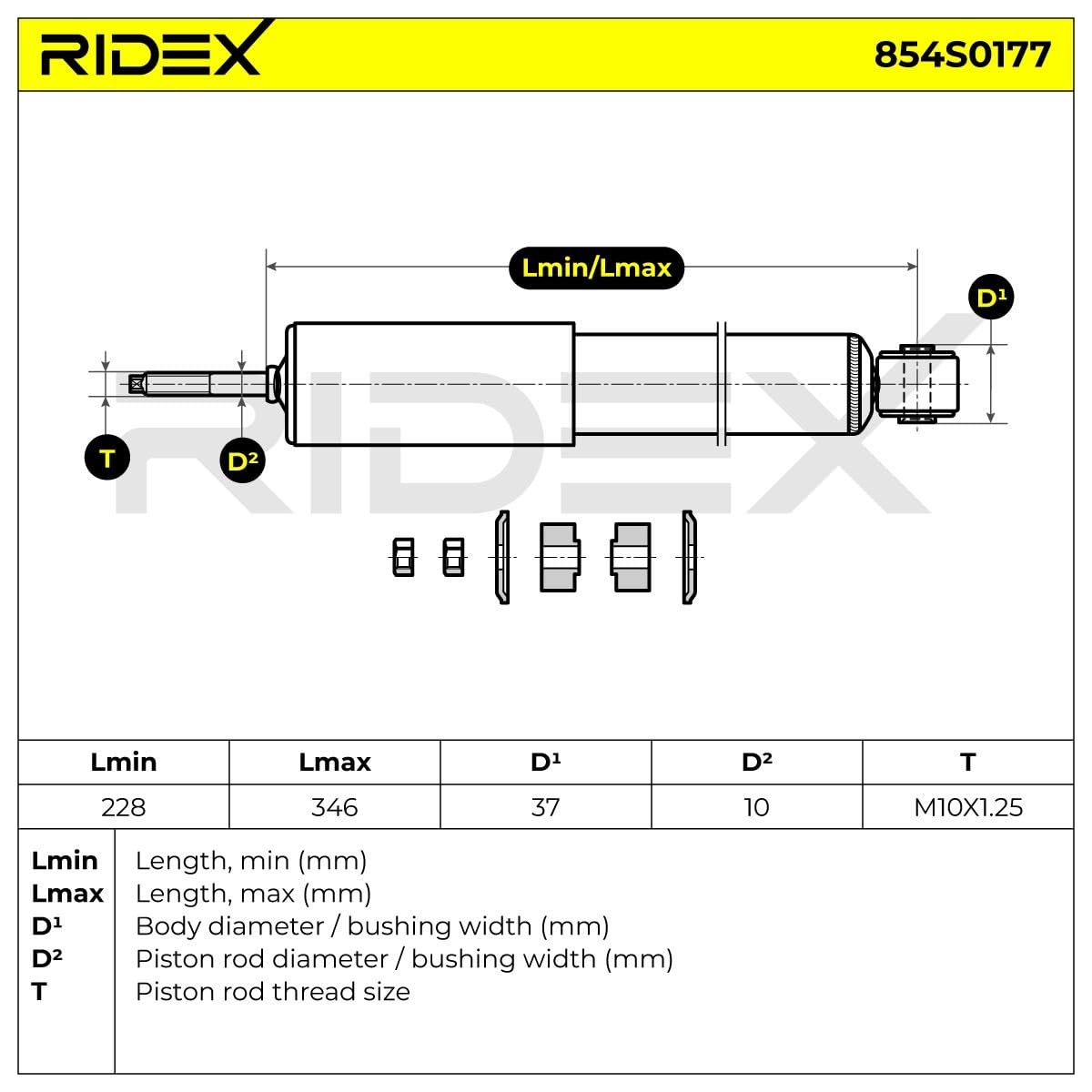 RIDEX 854S0177 2x Amortiguador Delantero Compatible con MITSUBISHI L 200 K3T, K2T, K1T, K0T