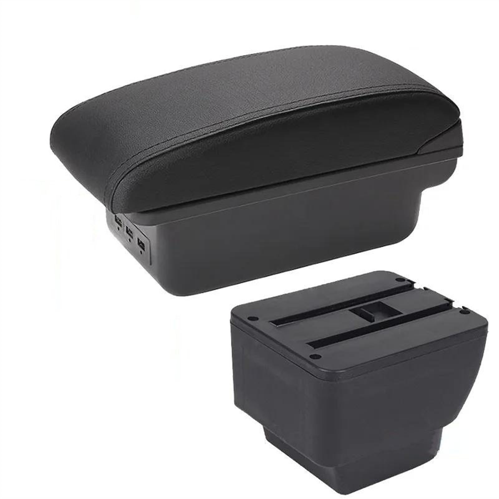 YSDSLS Car Armrest Box Retrofit Parts Storage Interior Accessories For MAZDA 2 Demio(2 Black line 3USB)