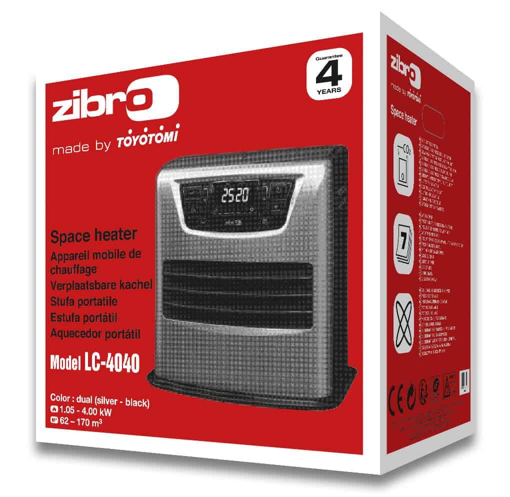 Zibro LC-4040 Poêle à Pétrole Électronique Laser, 4 kW, Argent et Noir, 170 m³, Portable