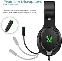 Vista 3 de Masacegon - Audífonos para juegos de PC audífonos para juegos compatibles con Xbox One PS4 Nintendo Switch 35 mm Audífonos sobre la oreja