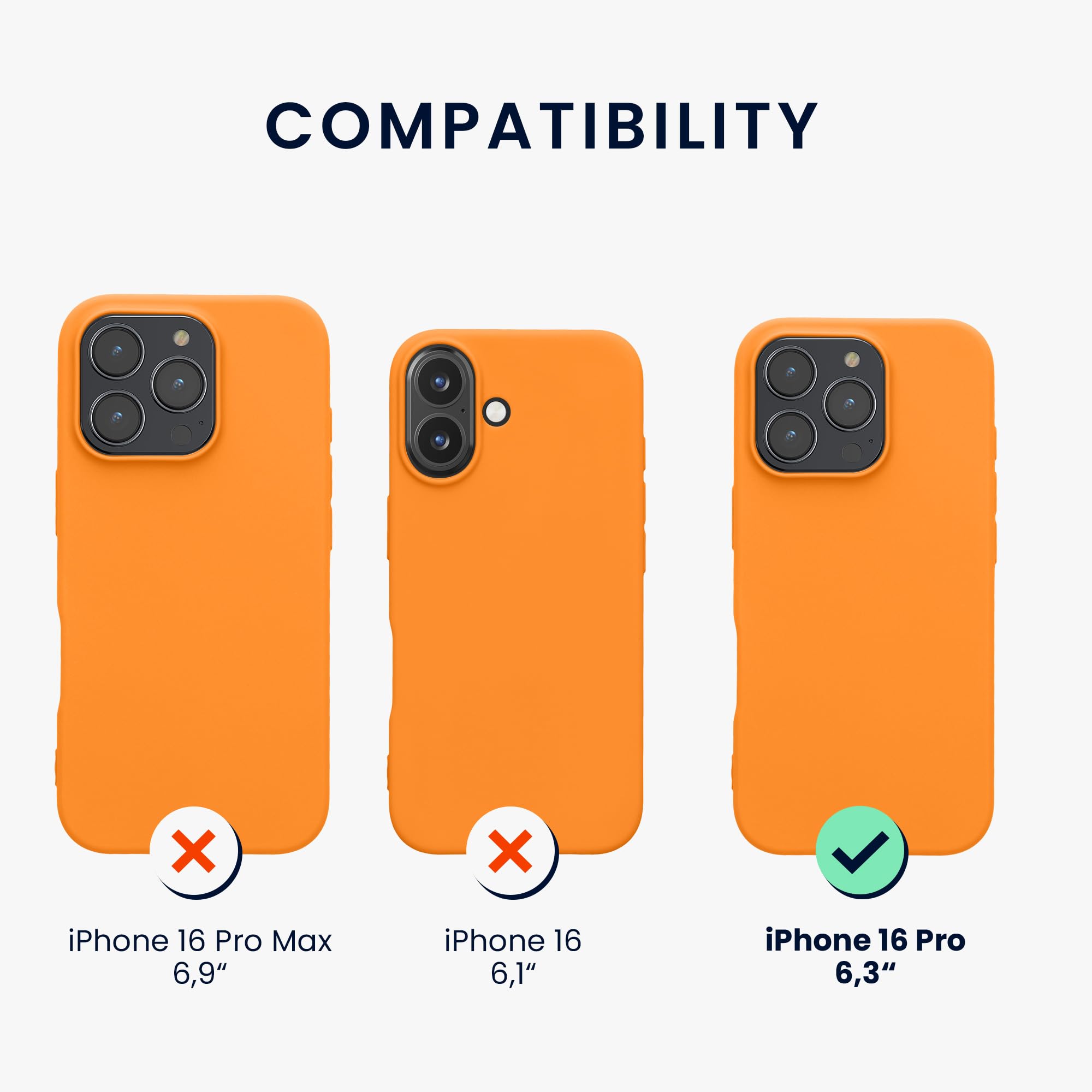 kwmobile Case for Apple iPhone 16 Pro Case - Soft Cover - Shockproof TPU Material - Wireless Charging - Fruity Orange - Image 2