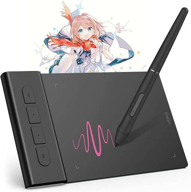 VEIKK Creator Pop VK430 Drawing Tablet,Ultra-thin Graphic Tablet with Battery-free Pen, 4*3 ,8192 Level,290 PPS, OSU Drawing Pad Compatible with Mac Windows Android Ideal for Home-Office & E-Learning