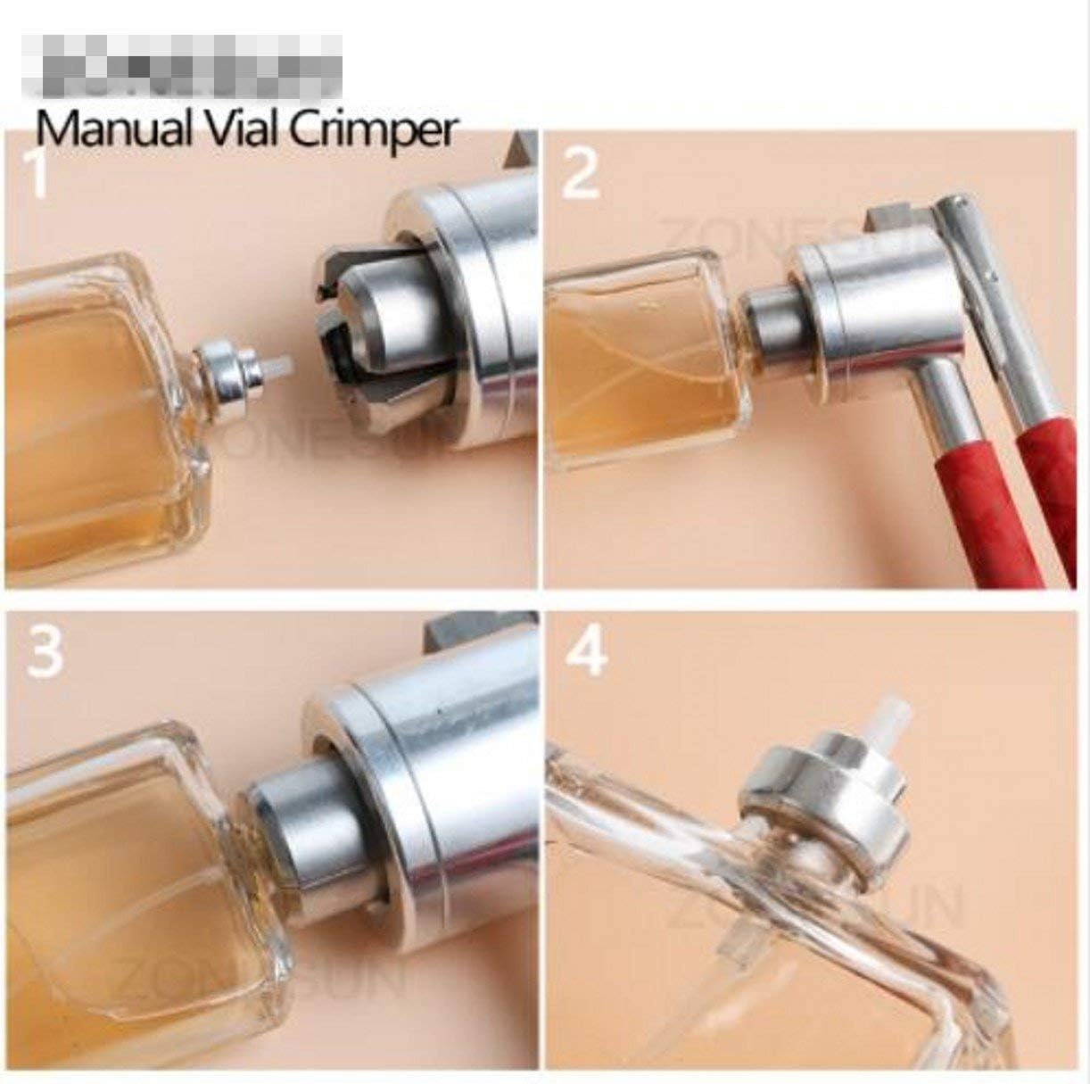 ZHONGJIUYUAN 1PC Manual Vial Crimper 15mm Vial bottle Sealing Machine Cap Capper Bottle Perfume Bottles Cap Crimping Capping Tools