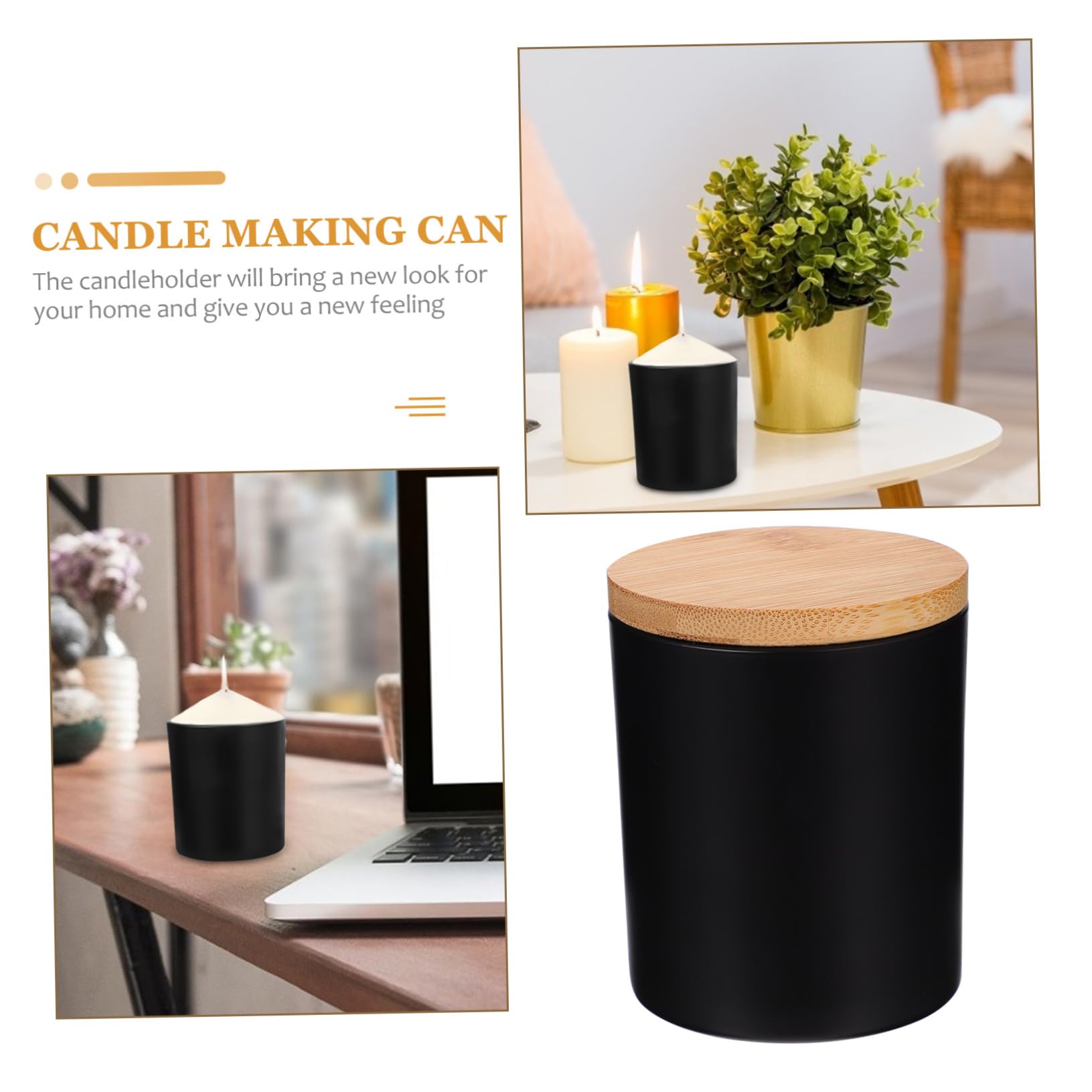 Angoily 4sets Candele Profumate Barattolo di Vetro per Aromaterapia con Coperchio Contenitore per Candele Fai da Te per Soggiorno Camera da Letto e Ufficio