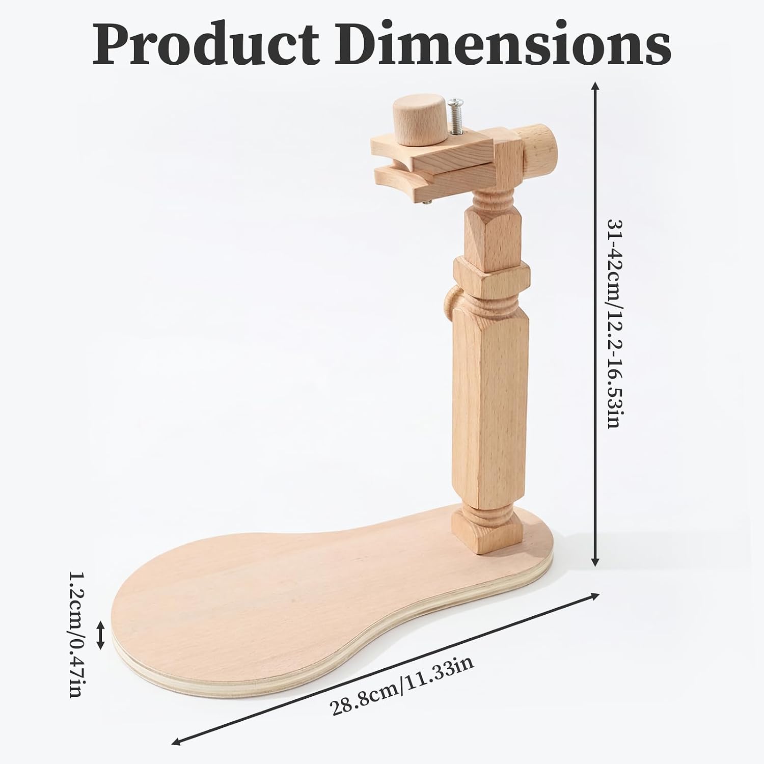 Adjustable Embroidery Hoop Stand, Wooden Needlepoint Stand, Simple Embroidery DIY Hoop Stand for Cross Stitch Holder Needlework Projects