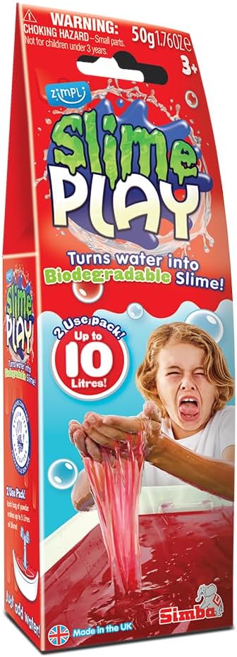 Slime Play Red, Turns Water into slime, Stress Relief Toy, Preschool Sensory Gifts for boys & girls 4 5 6 7 8, UK Made
