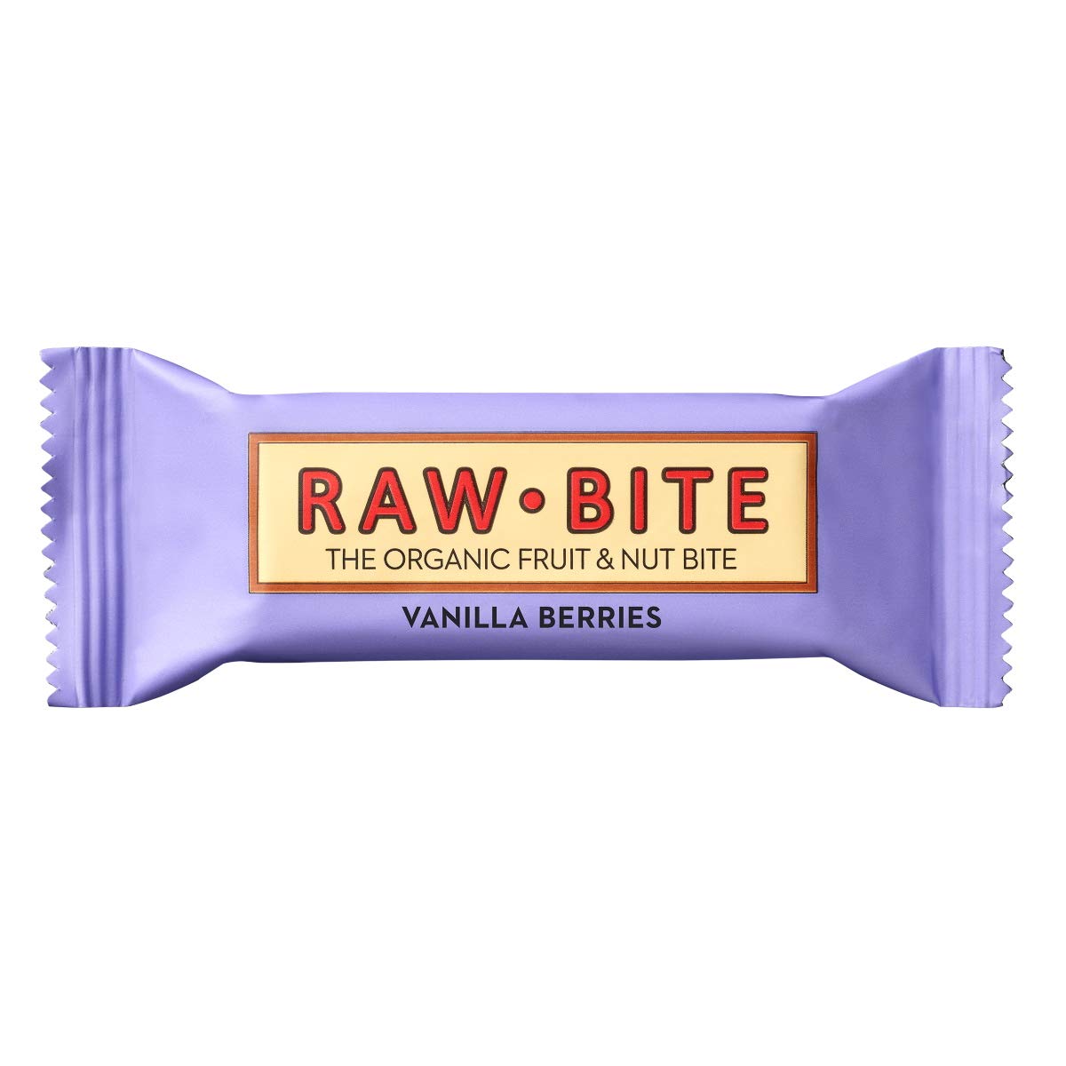 Raw Bite barretta energetica ecologica, 12 x 50 g, sapore vaniglia e fragola.