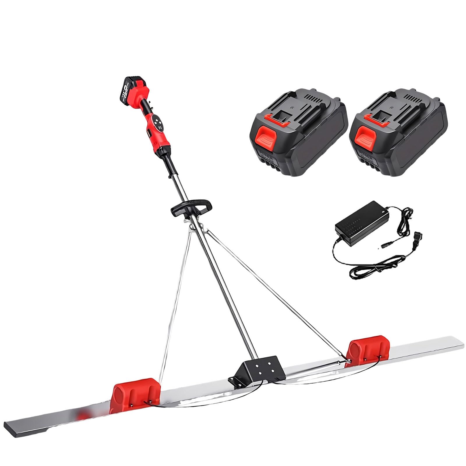 Regla Vibrante Eléctrica para Hormigón, Motor Brushless De Cobre, 2 Baterías De Litio 25000mA, Nivelador De Hormigón Profesional, Motor De Alto Rendimiento TwoMotor1.8M