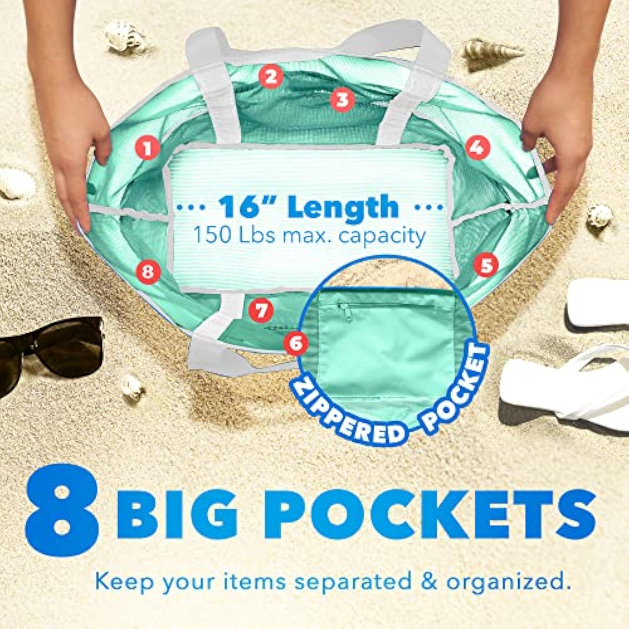 Mesh Sand Free Bag for Beach & Vacation Essentials