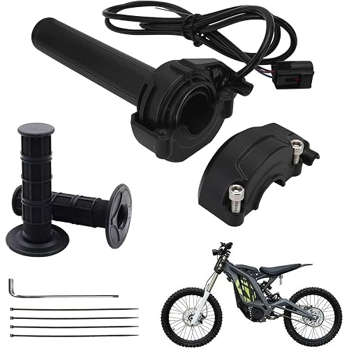 Surron Throttle Handle, Full Twist Throttle with Rolling Bearing with Handlebar Grip Cable Kit Compatible with Sur Ron Light/Bee/X/S / X260 Electric Dirt Bike