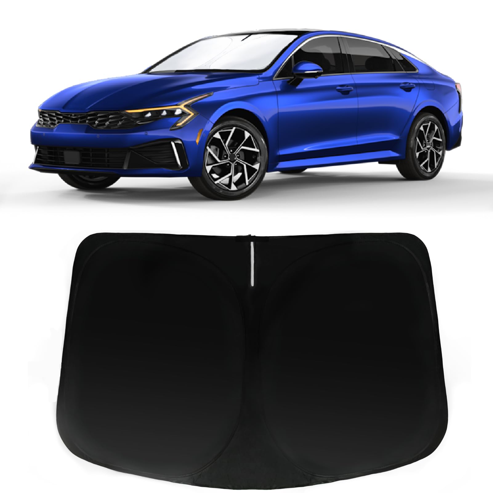 PAIMOHO Windshield Sun Shade for 2021-2024 2025 Kia K5, GT-Line, GT, Sedan, Car Front Window Sunshade with 240T Sun Visor Protector Blocks UV Rays Heat Sun Shield Accessories