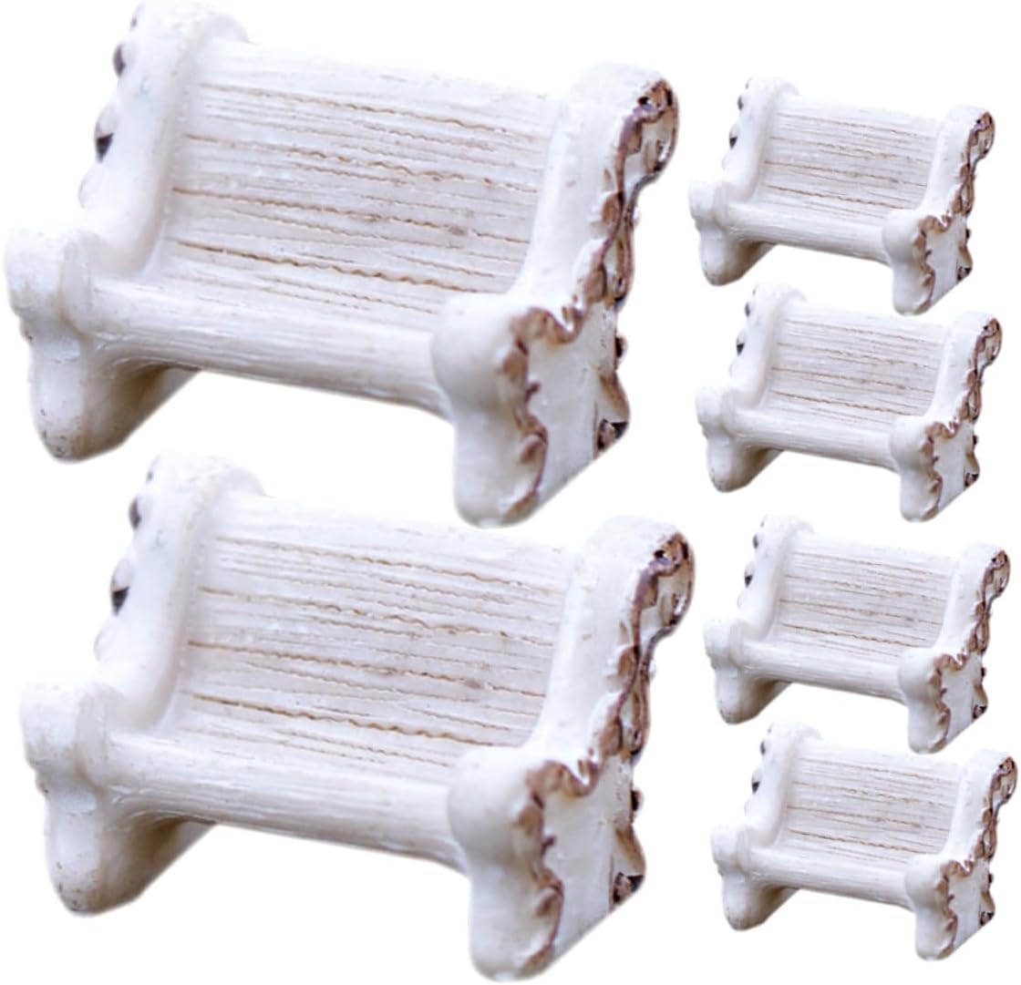 6pcs Mini Resin Chair Models, White Resin Chair Decor
