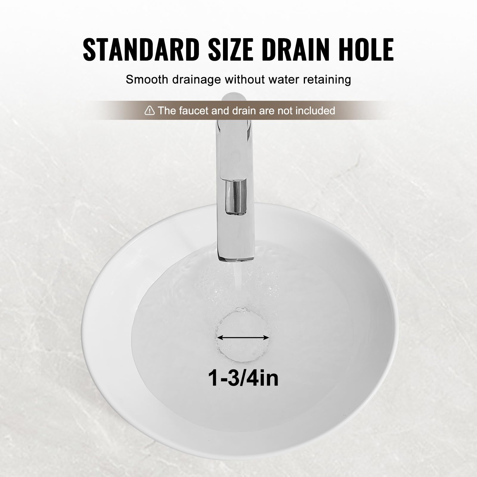 VEVOR Lavabo ovale, 409 x 341 mm, vasque à poser en céramique blanche au-dessus du comptoir, évier de style moderne, lumineux et élégant, bien emballé pour salle de bain, hôtel, toilettes, camping-car