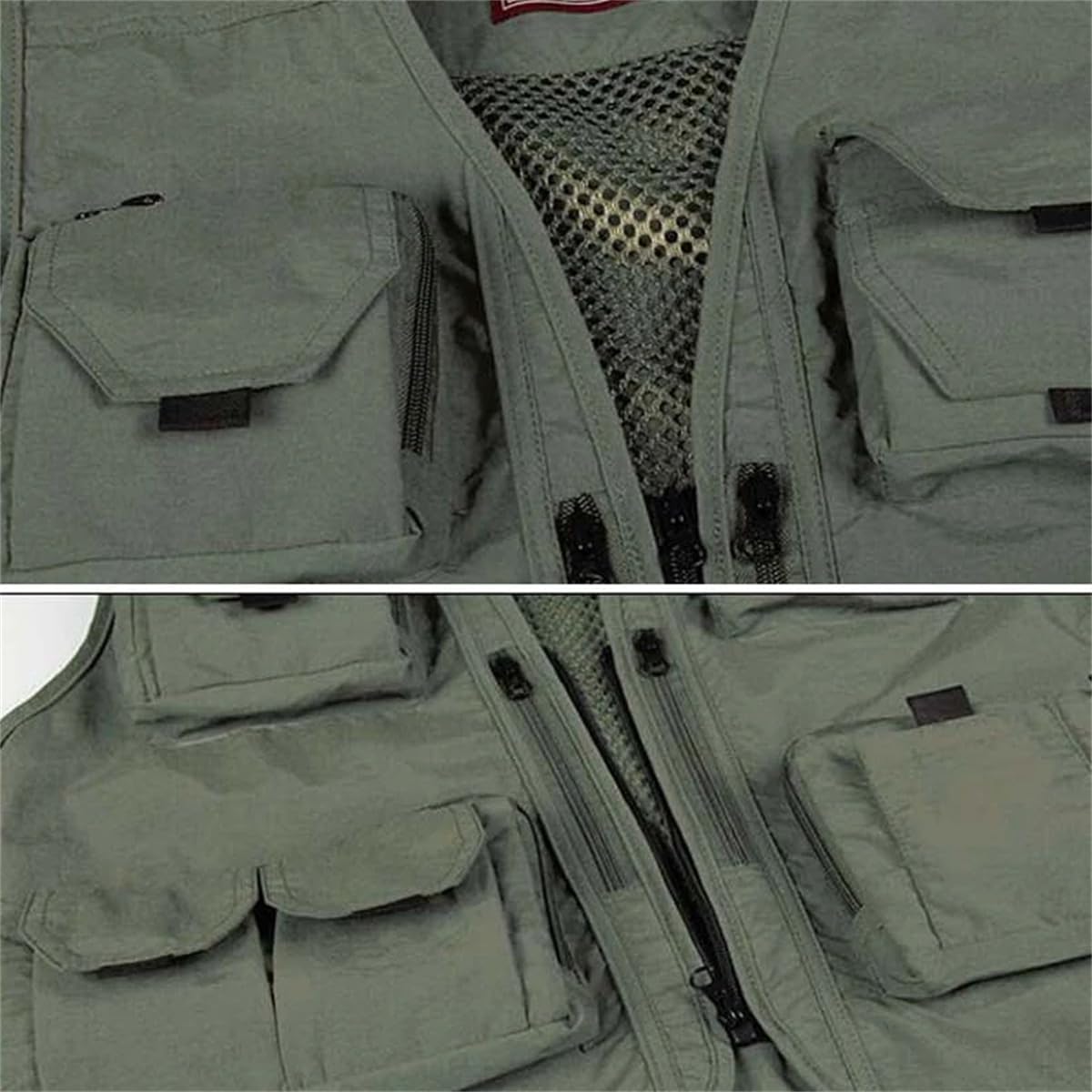 Pulcykp Men's Hiking Camping Vest Jackets Outdoor Mesh Detachable Back Fishing Waistcoat