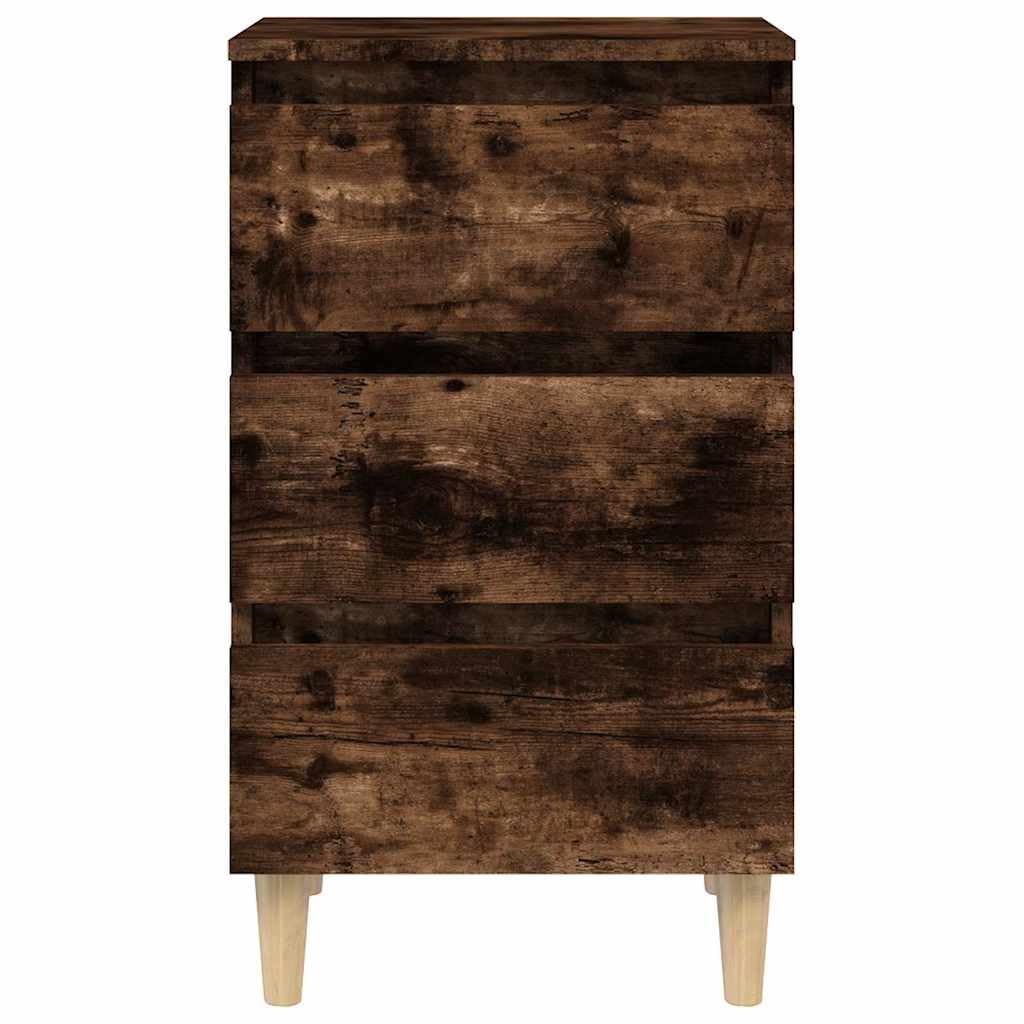Set di 2 comodini con 3 cassetti, rovere affumicato, 40 x 35 x 69