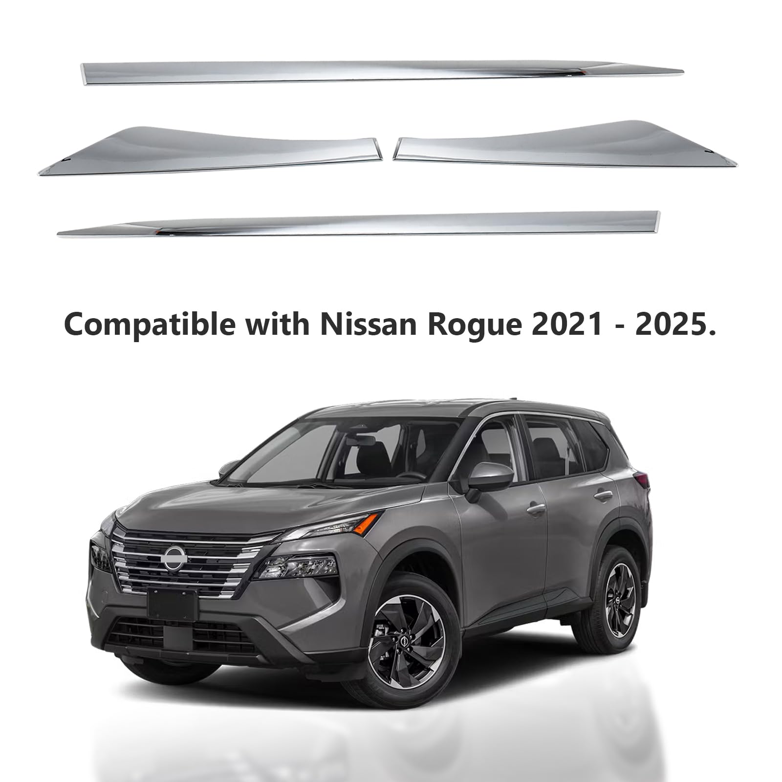 Modanatura laterale cromata per carrozzeria esterna compatibile con Nissan Rogue 2021 2022 2023 2024 2025 ABS