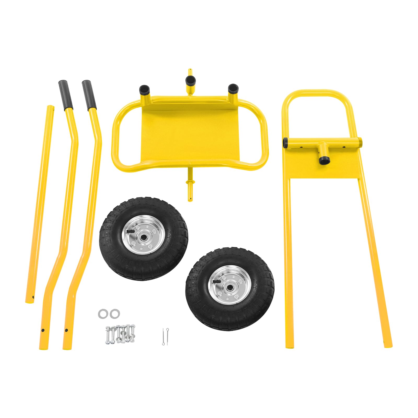 Plattenwagen Transportwagen, bis 220 Kg, mit 2 Vollgummi Rädern, Plattformwagen zum Transport von Trockenbauwänden, Glasplatten, Gipskartonplatten, Holz (Gelb)