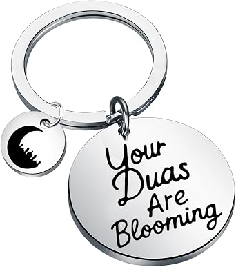 SEIRAA Islamic Dua Keychain Muslim Keyring Umrah Prayers Gifts Ramadan Eid Gift Your Duas Are Blooming Keychain