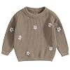 Mubineo Baby Girl Winter Clothes Cute Flower Sweater Crewneck Pullover Long Sleeve Knit Newborn Infant Sweaters