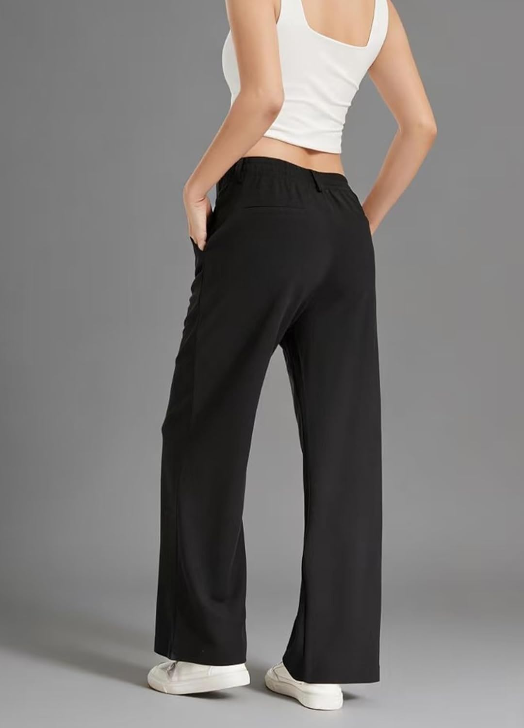 ZTN Wide Leg Pants Woman Stretchy Work Dress Pants Women Pull on Business Casual Slacks Trousers 28"/30" - Image 3