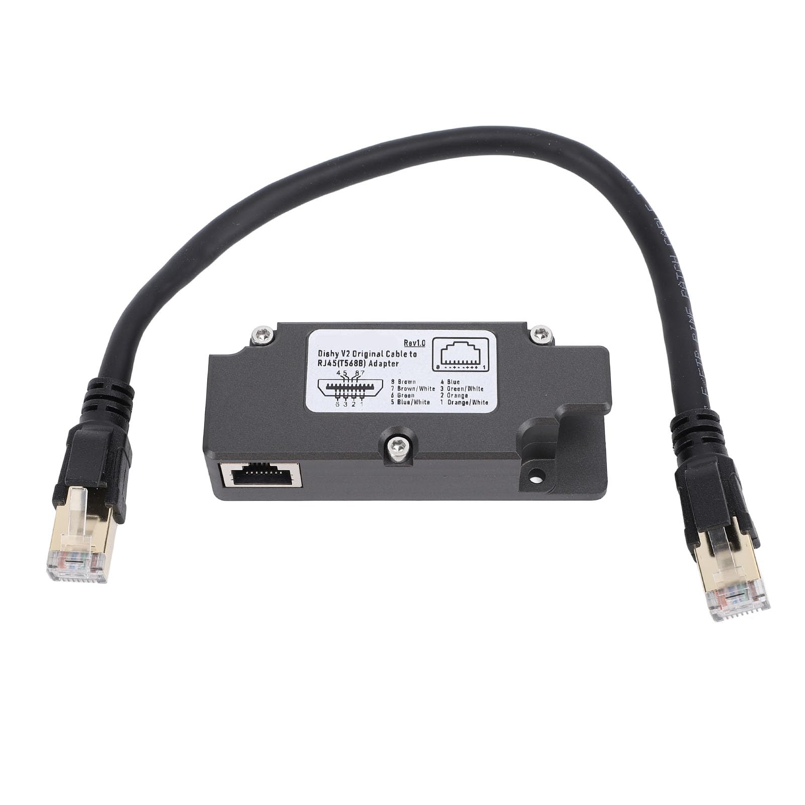 Dishy V2 to RJ45 Adapter, Ethernet Adapter for Gen 2 Rectangle Dish Satellite V2, Dishy Cable Adapter, Ethernet Adapter, Internet Kit