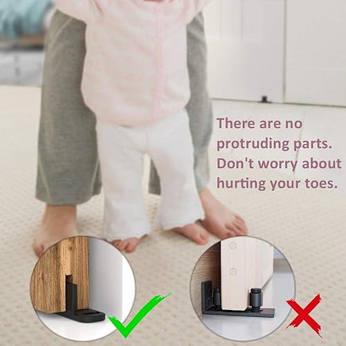 Miniatura 5 de ZEKOO Guía de plástico ajustable para puerta corrediza de granero con tornillos (2 unidades)