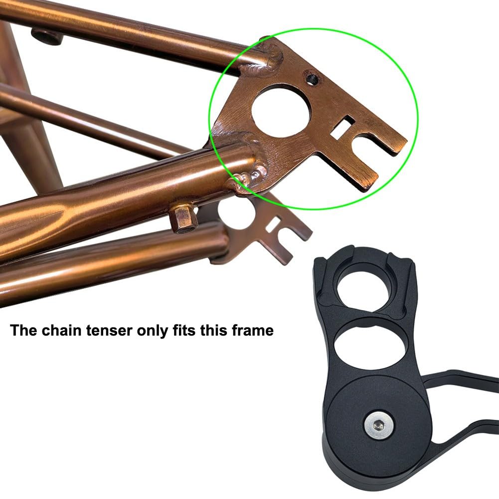 Napinacz łańcucha z pojedynczą prędkością do rowerów składanych Brompton Cline/Pline – stop aluminium, otwór montażowy 17,6 mm, nylonowe koło prowadzące 11T, kompatybilne z 3/4/5/6/7