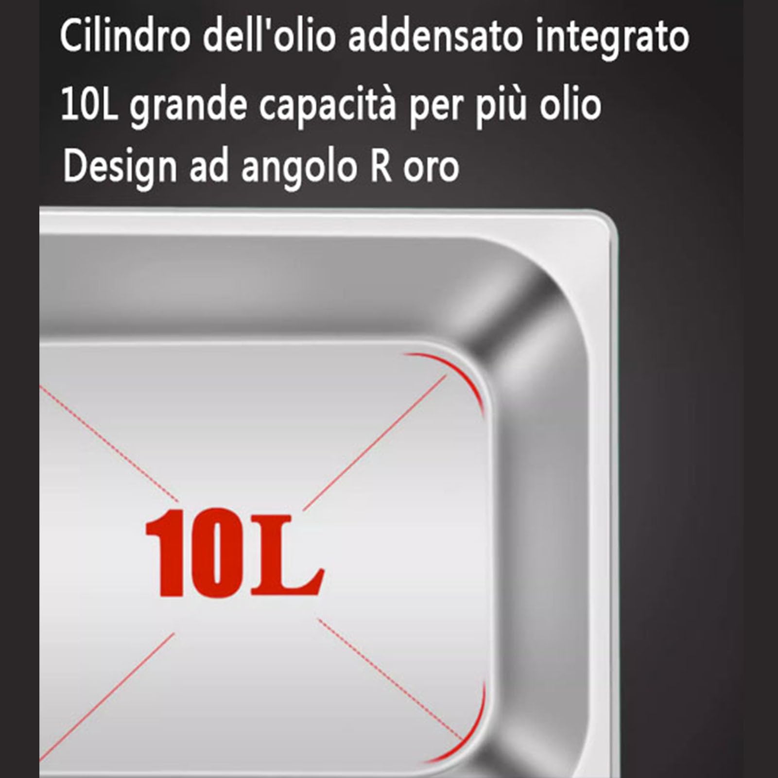 Friggitrice Profonda Friggitrice Profonda Commerciale 10L X 2 Friggitrici elettriche a Doppia Vasca, Controllo della Temperatura, friggitrice elettrica da banco per Ristorante con