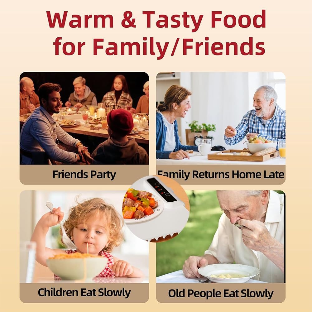 Electric Warming Tray with Adjustable Temperature,Portable Electric Warming Tray Silicone, 2024 New Upgrade Electric Heating Tray, Foldable Food Warmer Fast Heating,For House Parties
