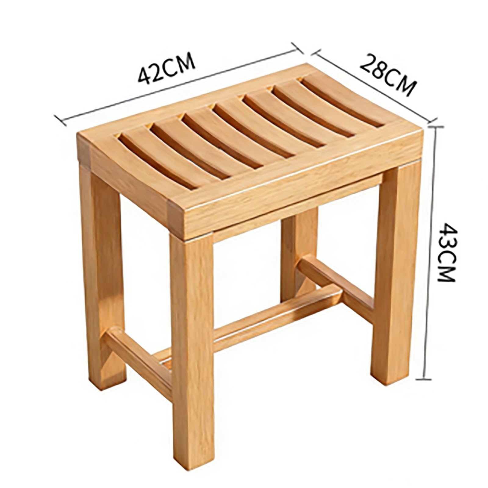 Genérico Taburete Madera，Taburete Ducha Banqueta Robusta, Asiento De Baño De Madera Maciza, Banco Ducha Resistente Al Agua, para Sala De Estar, Dormitorio, Asiento SPA