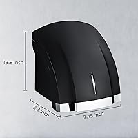 Vista 6 de LUXICE Secador de manos para baño en casa comercial - Secadores de manos de aire automáticos eléctricos, LX-1003 Negro