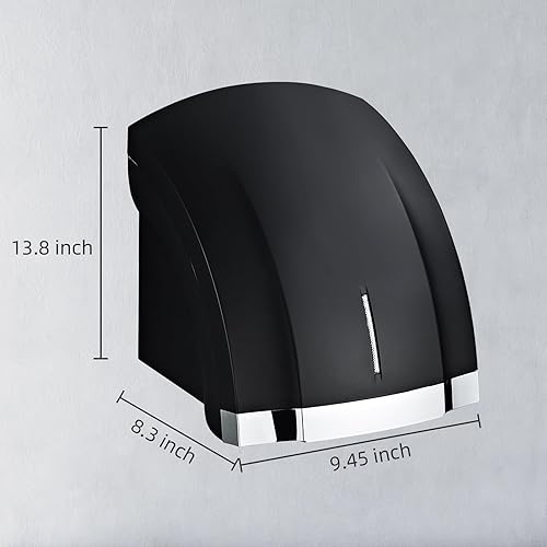 Miniatura 6 de LUXICE Secador de manos para baño en casa comercial - Secadores de manos de aire automáticos eléctricos, LX-1003 Negro