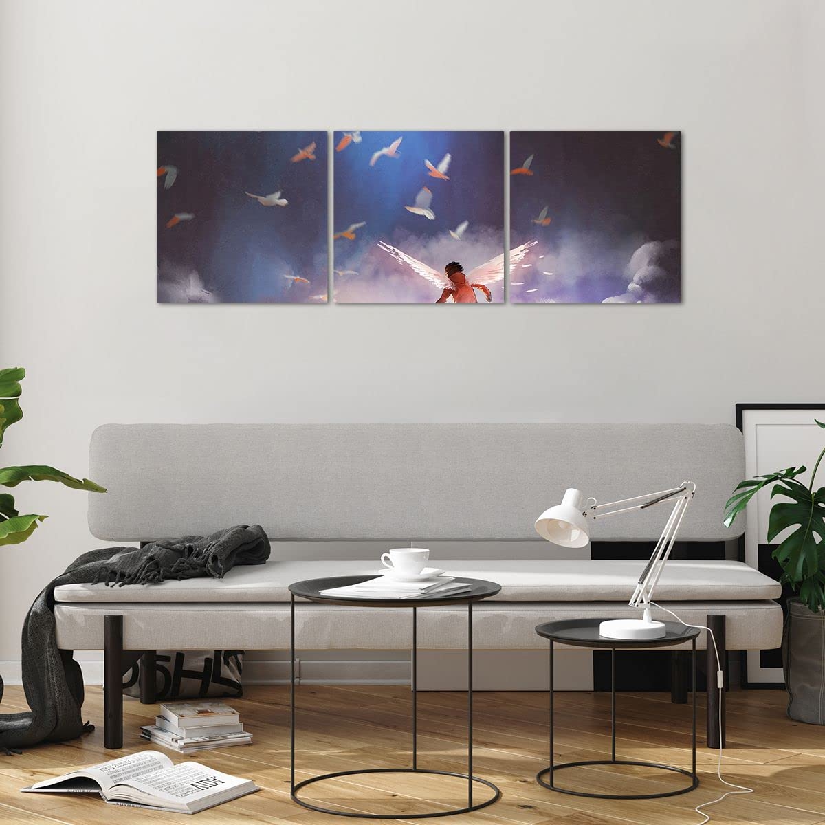 ARTTOR Cuadro Decorativo 120x40cm Moderno Tríptico Infantil Fantasy - 4102 | Imaginación Cuento de hadas Historia Cuadro sobre Vidrio Arte mural Dormitorio Cuadros de Pared Impresión en Cristal ARTTOR