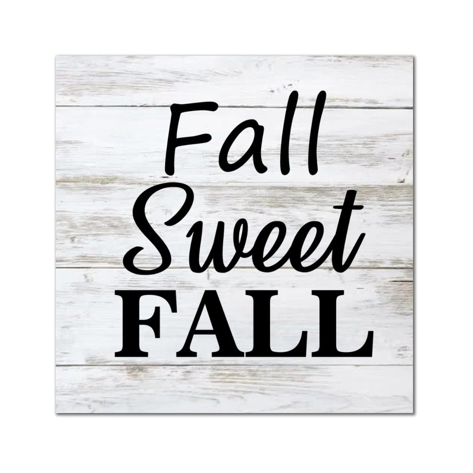 Panneau mural bois Fall Sweet Fall 35,6 x 35,6 cm à suspendre