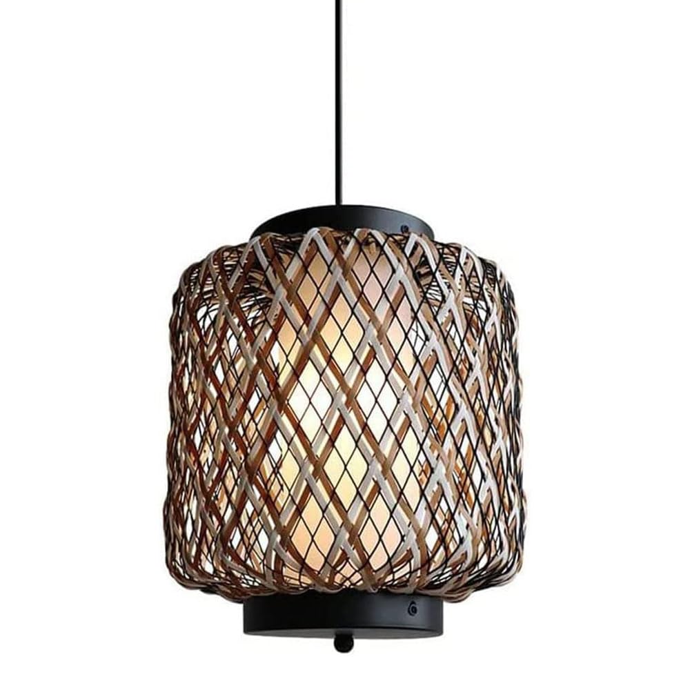 Lampe suspendue étanche en fer forgé cylindrique avec douille E27