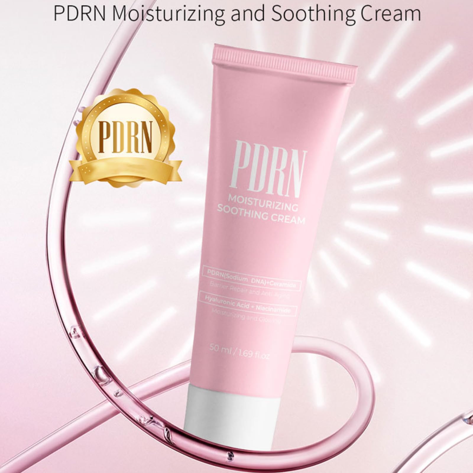 PDRN Moisturising Soothing Cream, 50ml, with Salmon DNA and Ceramide Complex - Image 3
