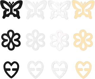 12 Pcs Bra Strap Clips Plastic Bra Hooks for Racerback Racer Anti-Slip Bras Straps Holder Clips for Back Bras Converter to Racerback Adjustable Straps for Conceal Strap for Women