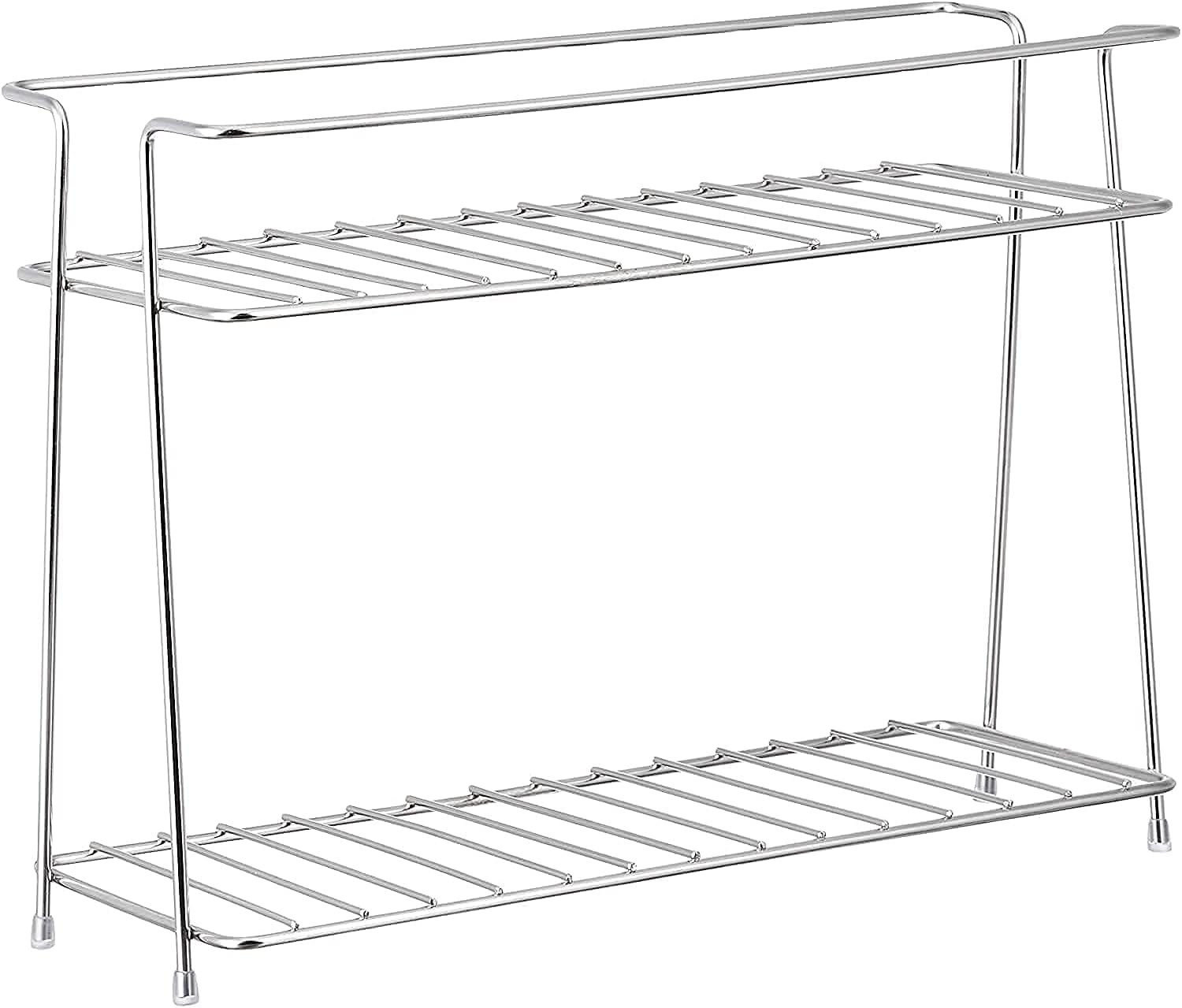 ckarss Stainless Steel Spice Rack Holder, 2-Tier Spice Trolley for Container, Plates, Utensils Organizer for Home and kitchen (Multipurpose Kitchen Storage Shelf Shelves Holder Stand Rack)