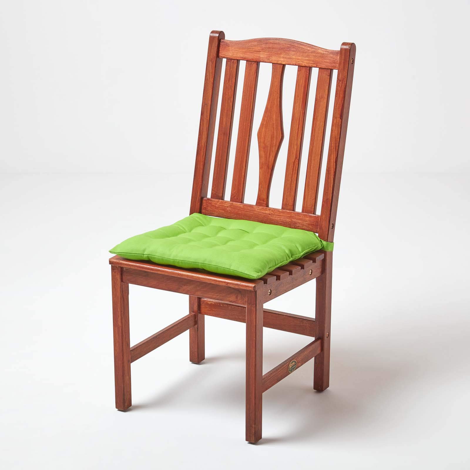 HOMESCAPES Rode en witte gestreepte zitkussen voor eetkamerstoelen 100% katoenen stoelkussen met riemen 40 x 40 cm