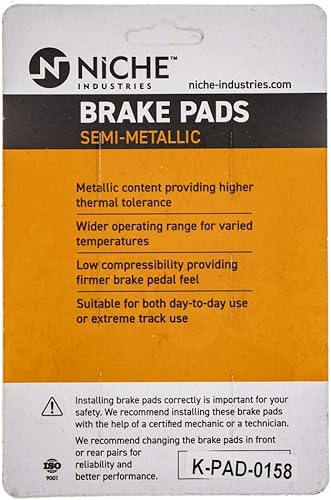 Miniatura 5 de NICHE Juego de pastillas de freno para Yamaha YZF R6S FZ07 FZ09 FZ1 MT-10 5SL-25805-00 5VX-25806-00 Delanteras traseras Semimetálicas