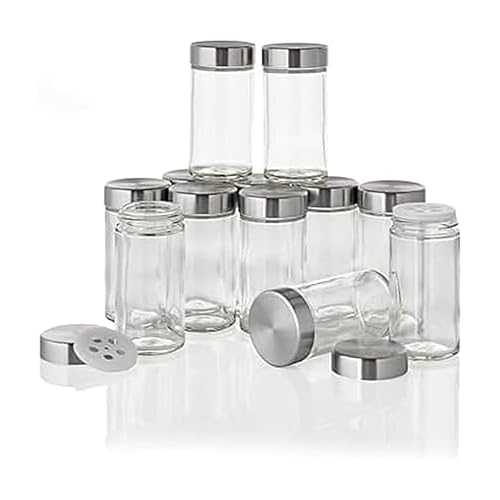 Kamenstein Clear Reusable 3 Oz Jars With Stainless Steel Shaker