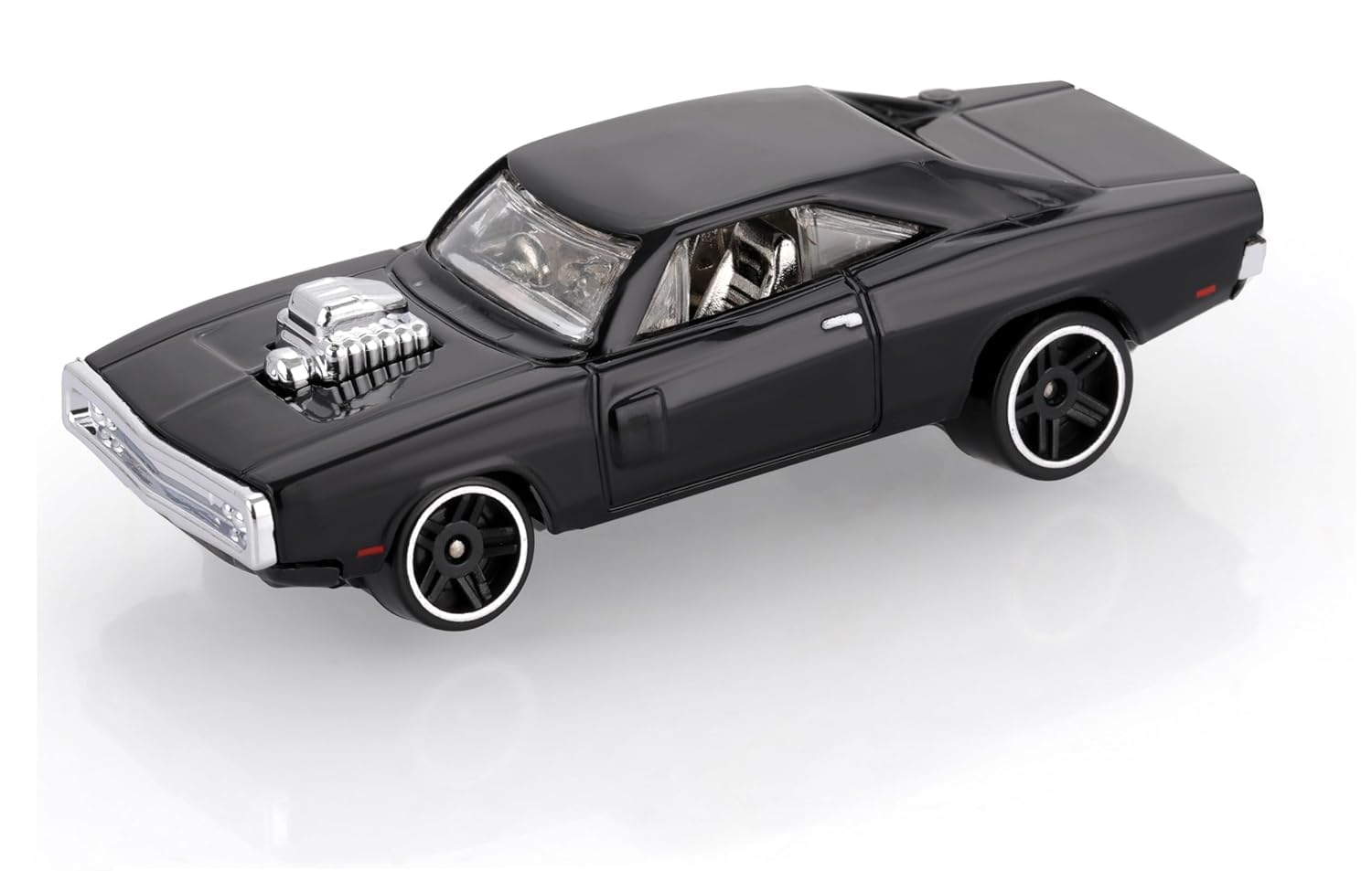 JAMS 1970s Dodge Charger Die-Cast Model Car, Black, 1:64 Scale