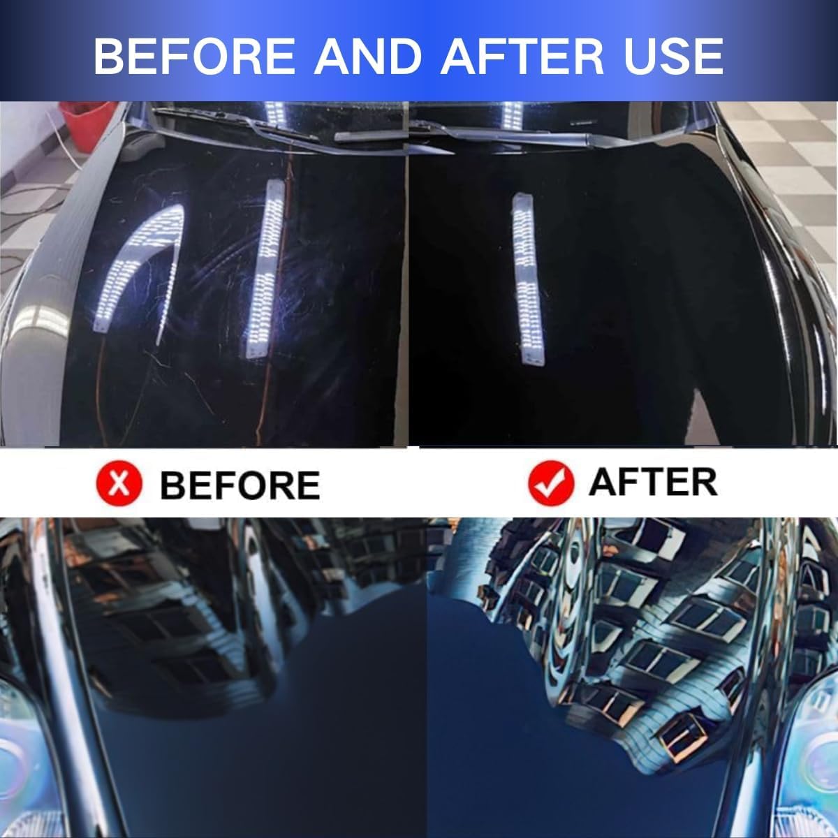 Car Coating Spray,Oil Film Emulsion Glass Cleaner,Quick Effect Coating Agent,Coating Agent Spray,Spray Wax Polish for Car Scratches(1PC+Sponge+Cloth),Waterless Wash - Image 2