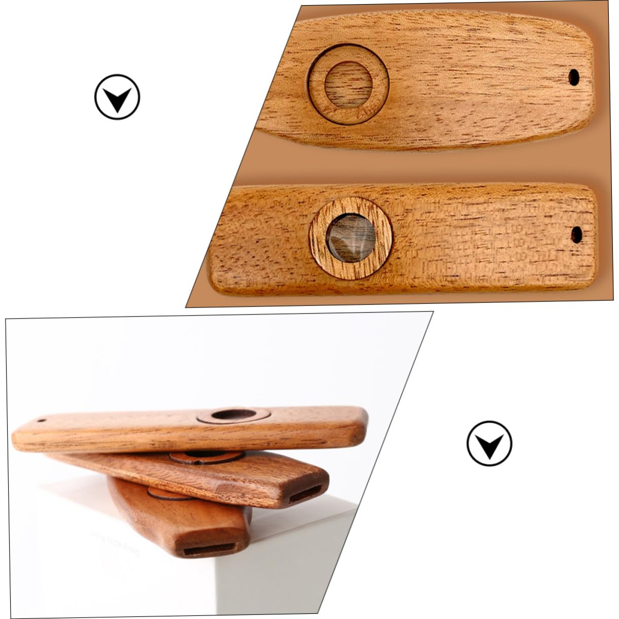 TOYANDONA 4sätze Holz Kazoo Musikinstrument Für Erwachsene Einfach Zu Spielen Für Ukulele Und Gitarre Mit Ersatzmembranen Für Lange Musizieren