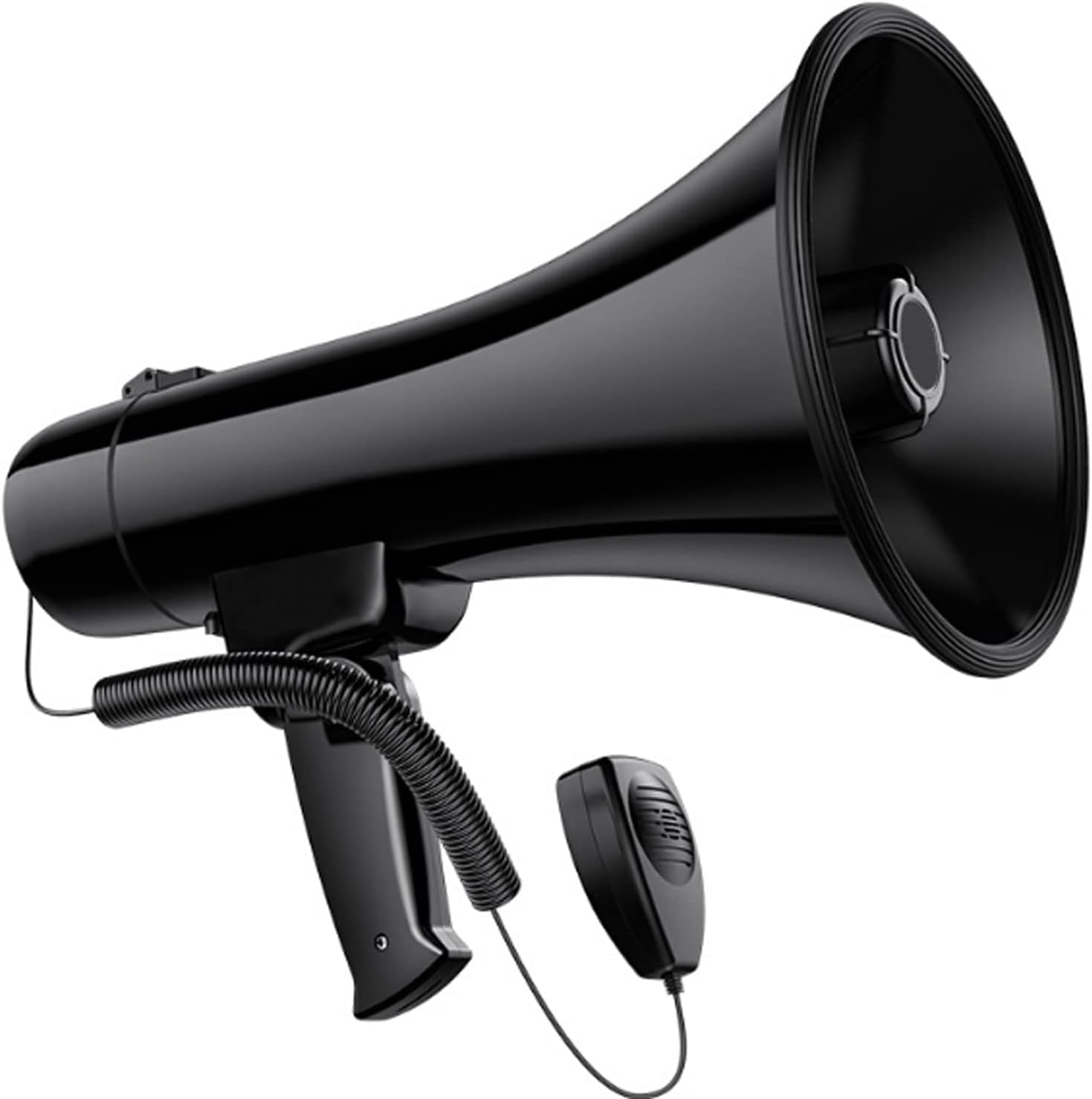 Loud Hailer Black ABS Material Bullhorn Recording USB Port Megaphone Speaker with Detachable Mic Outdoor Activities Hand Megaphone Loudspeaker